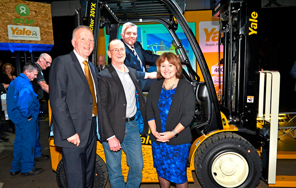 Yale Europe Materials Handling celebrates production of 400,000th truck at Craigavon plant with charity donation