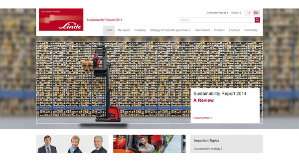Forklift manufacturer Linde Material Handling publishes sustainability report
