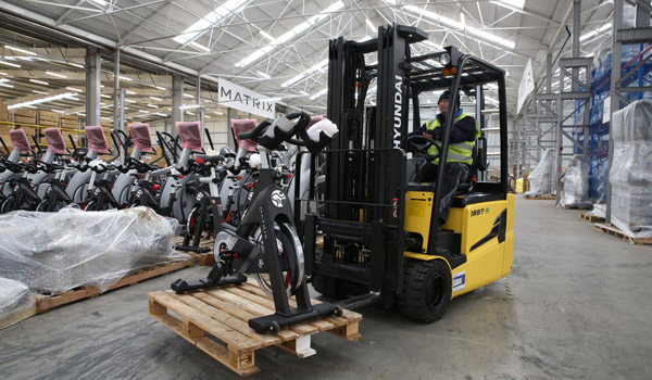 Hyundai Forklifts Fit the Bill for Johnson Health Tech