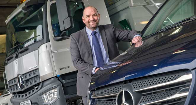 James goes ‘back to the future’ with Mercedes-Benz Dealer Euro Commercials