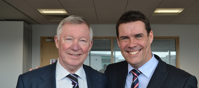 SCX apprentices score a hit with Sir Alex Ferguson