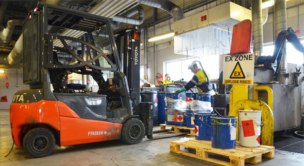 Chemical waste site gets Pyroban treatment for explosion protected forklifts