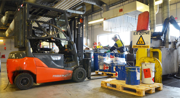 Chemical waste site gets Pyroban treatment for explosion protected forklifts