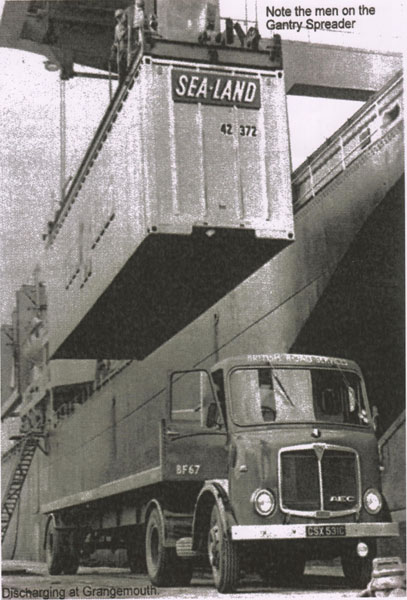 First container at Port of Grangemouth 7 May 1966