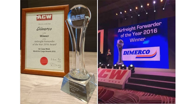 Dimerco scoops Airfreight Forwarder of the Year 2016 Award