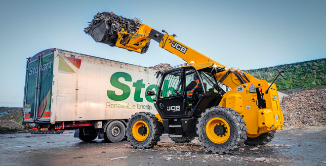 6 tonne JCB Loadalls eat up Hamilton Waste`s wood chips