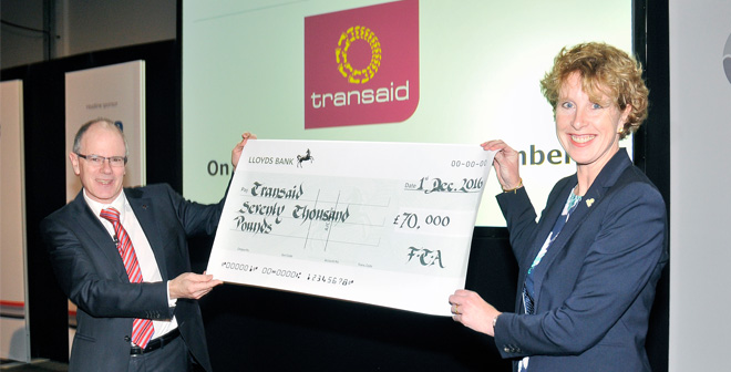 FTA presents Transaid with £70,000 cheque