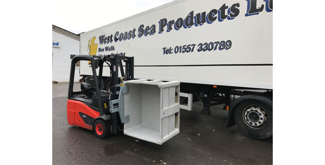 New Box Handler from B&B Attachments for West Coast Sea Products