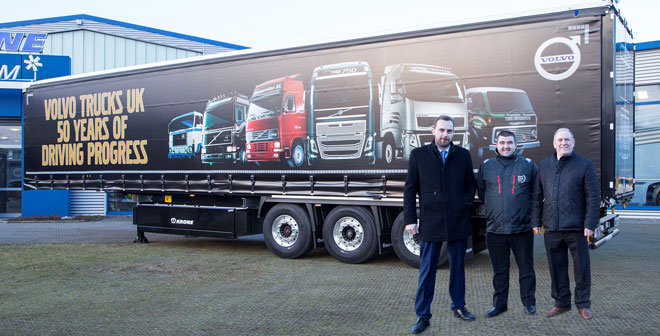 Volvo and Krone couple-up for anniversary truck trials