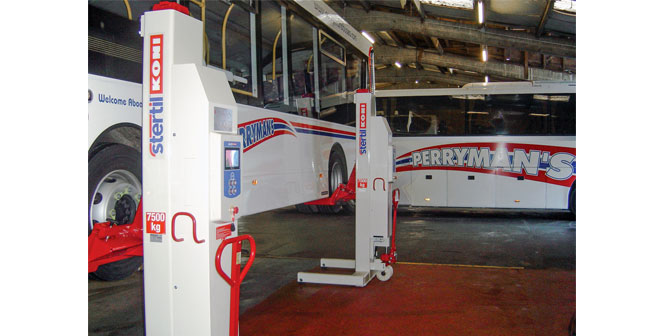 Stertil Koni wireless mobile column lifts support West Coast Motors expansion