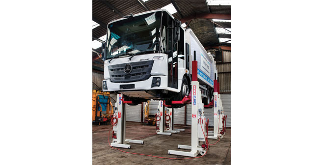Stertil Koni mobile column lifts improve fleet maintenance for Euro Municipal