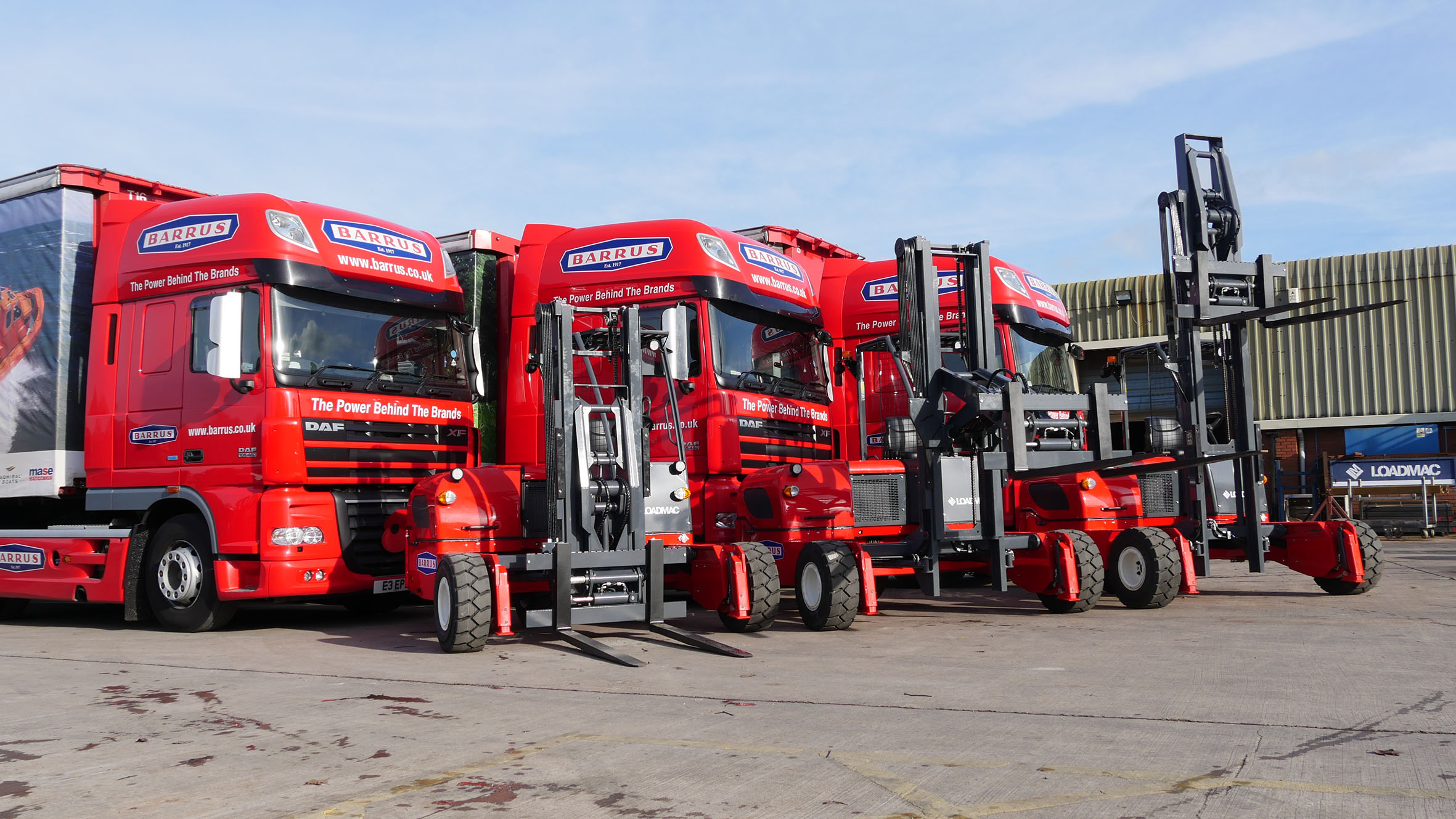 Yanmar engines power three new Loadmac truck mounted forklifts for the Barrus transport fleet.