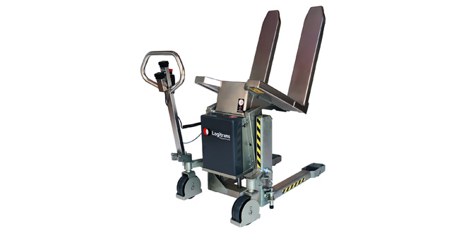 Stainless Logitilt from Logitrans ergonomically correct way of emptying boxes in the food ind