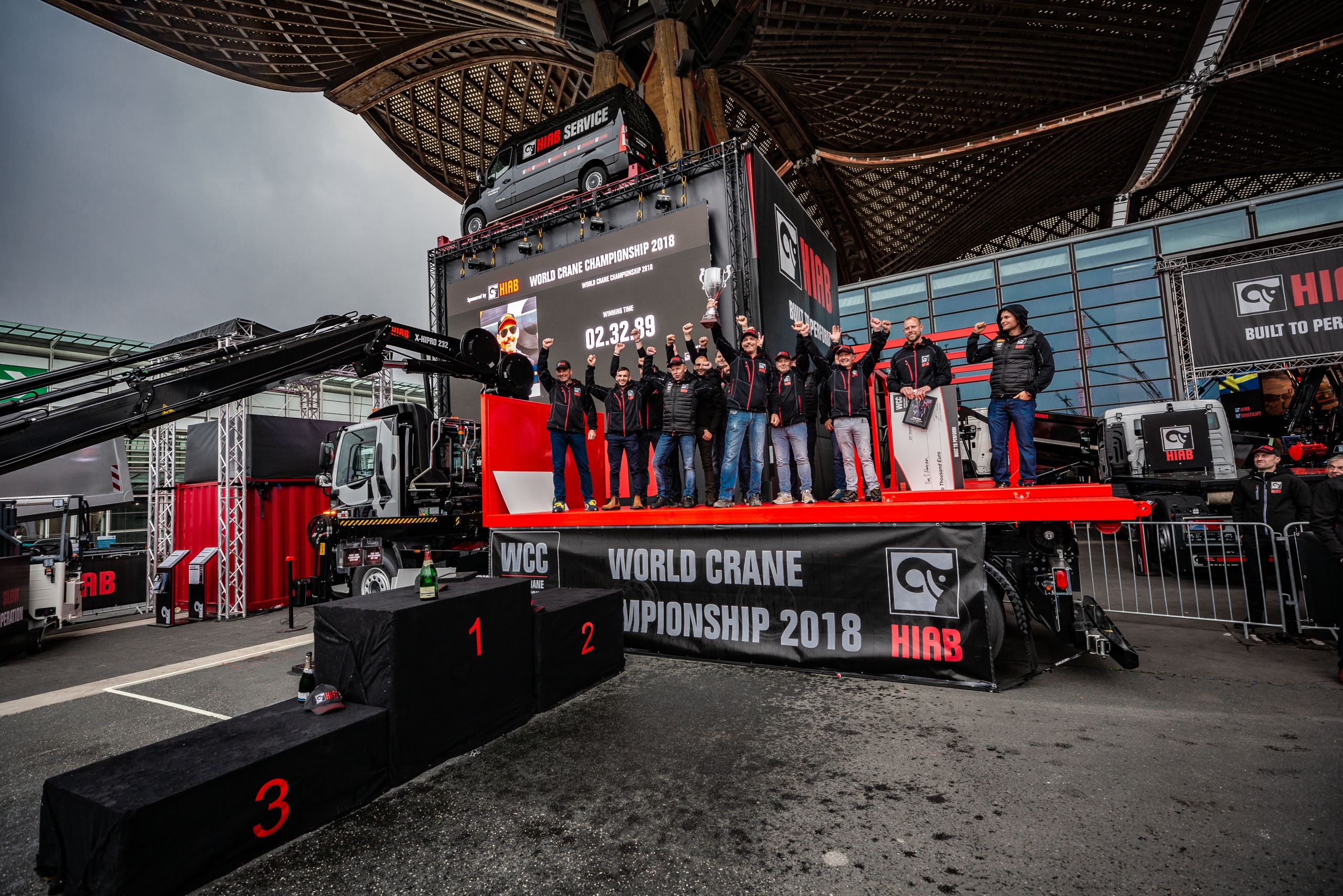 Hiab crowns Andreas Öhman from Sweden as World Crane Champion 2018 at the IAA