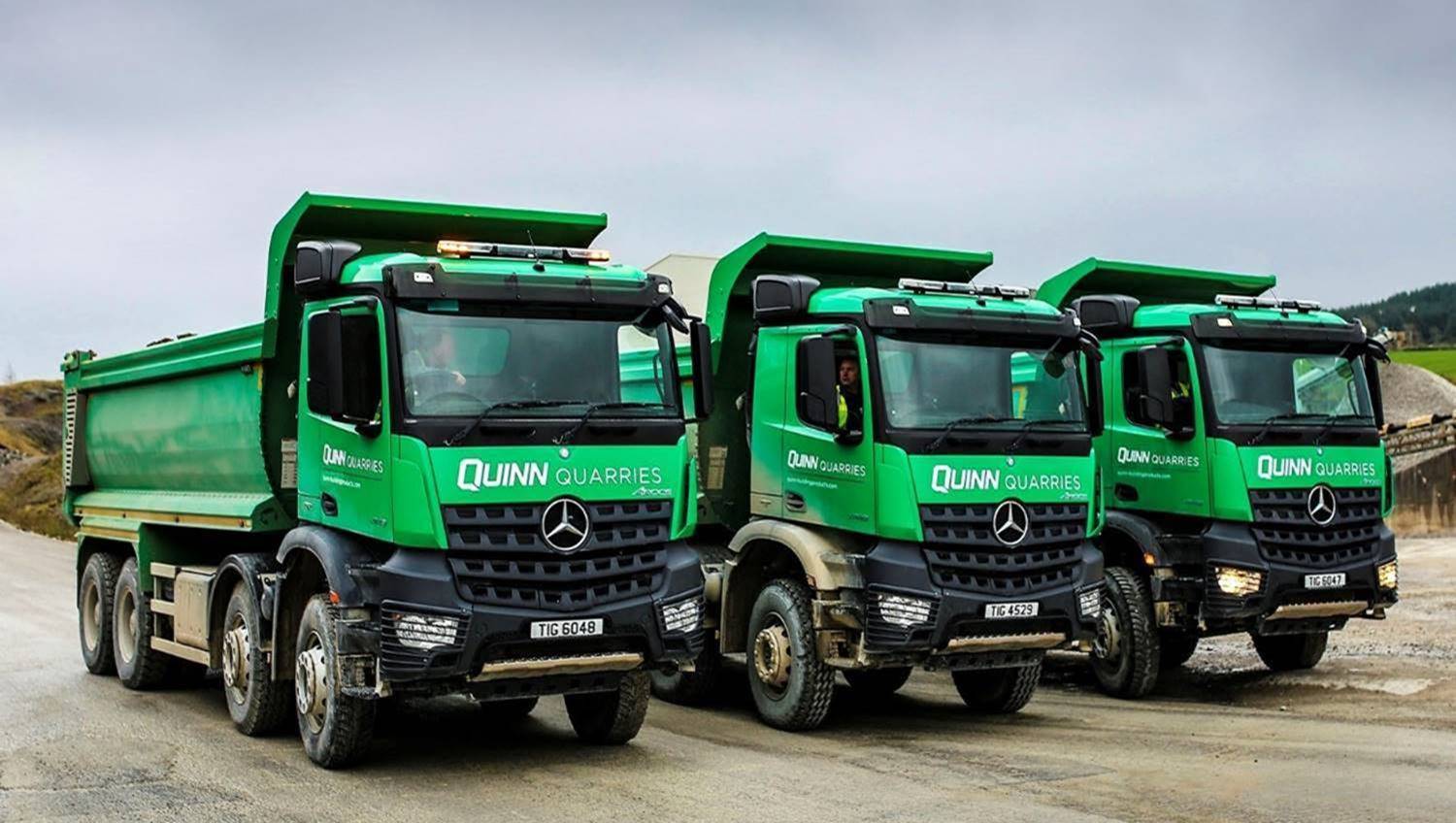 News from MBNI Truck & Van - Quinn Building Products chooses 14 efficient off-road tippers from Mercedes-Benz