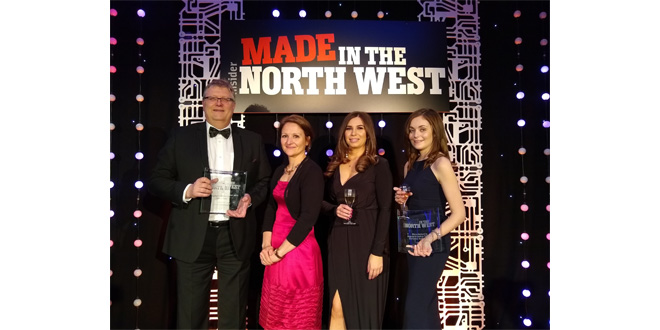 Cartwright team celebrates after double award win at the Made in the North West Awards