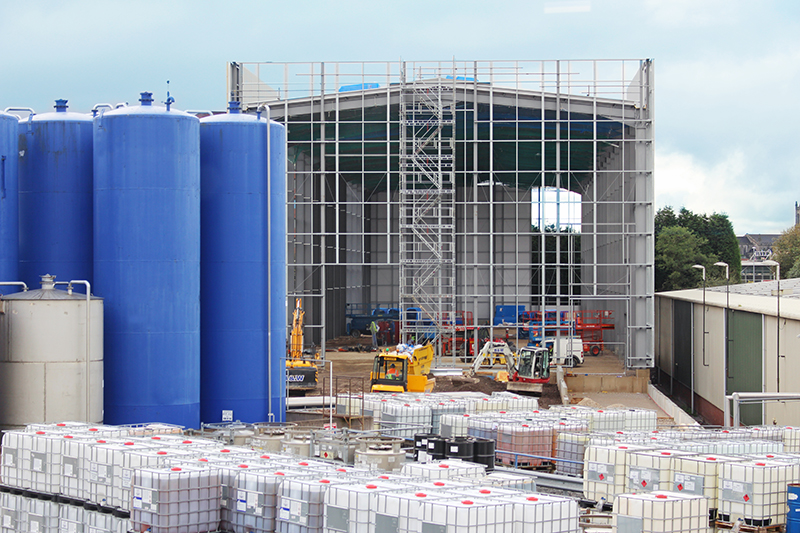 New materials warehouse under construction at FUCHS Lubricants