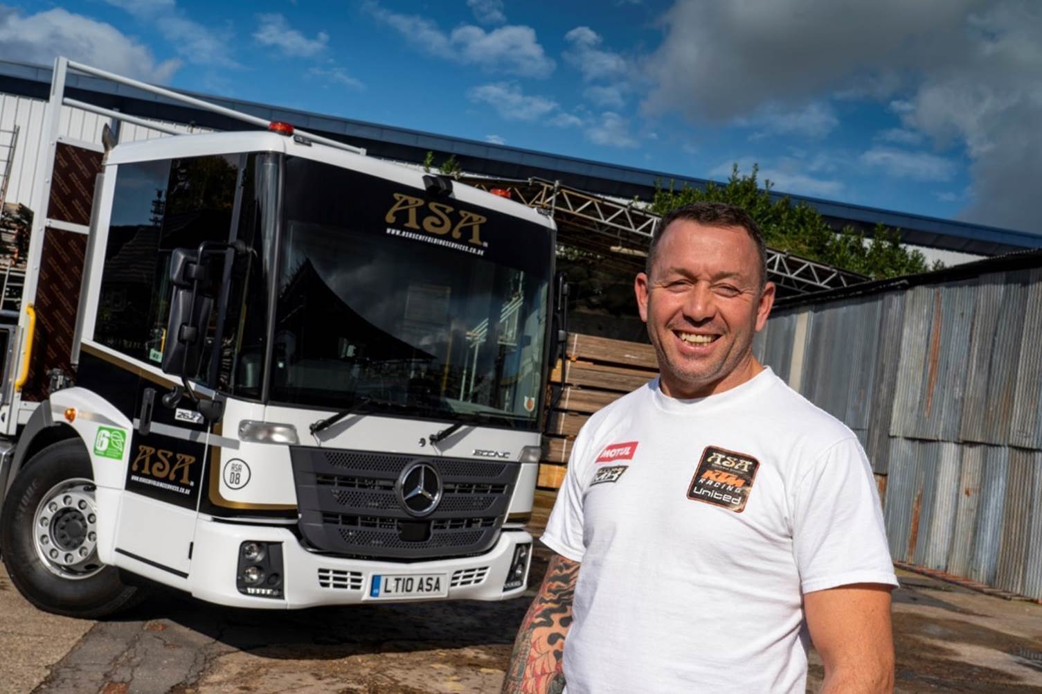 Lee Tolan with ASA Scaffolding first Mercedes-Benz Econic