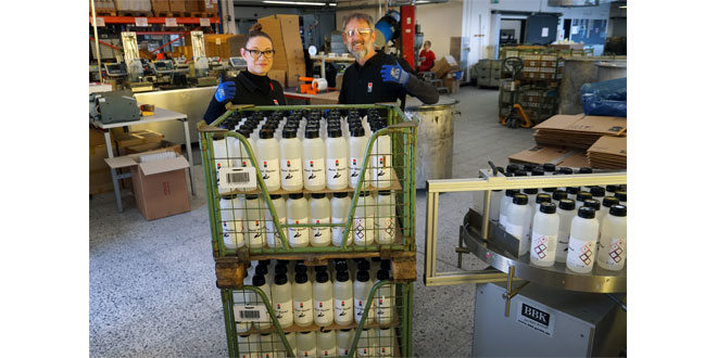 Marabu donates disinfectant made in house