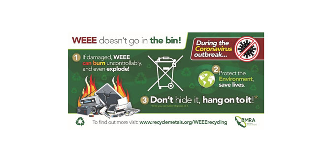 The British Metals Recycling Association issues reminder Do not place electrical items in the bin