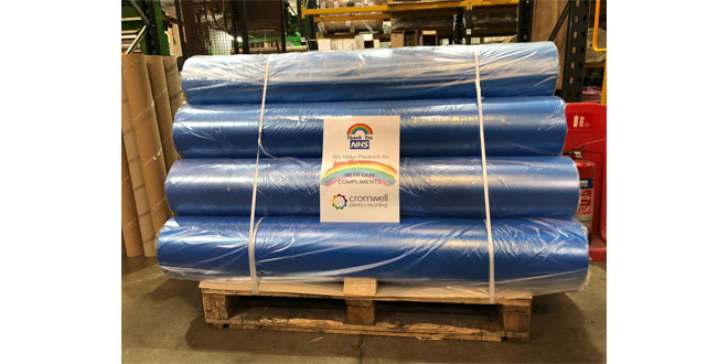 Cromwell Plastics Recycling donates half a tonne of plastic film to community fundraiser for NHS