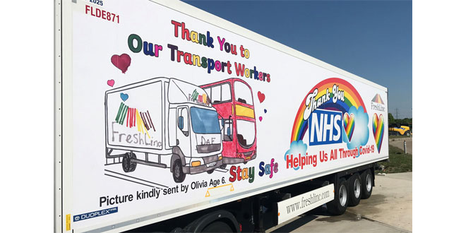 Local artist aged 6 pays tribute to key workers as FreshLinc trailer fleet grows again