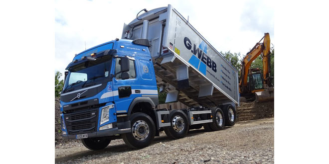 Cambridgeshirebased G Webb Haulage has purchased its first Volvo truck since 2011 a Volvo FM 8x4 rigid with lifting rear axle