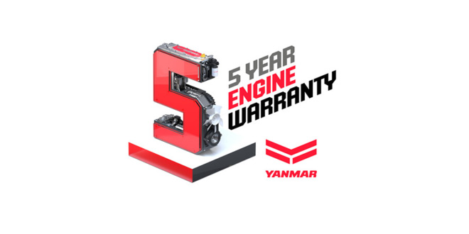 Industry-leading five-year engine warranty from Yanmar