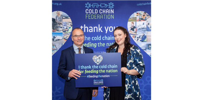 Alicia Kearns MP with Cold Chain company Samworth Brothers` Paul Bennell