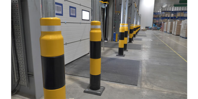 Brandsafe Modular Goalpost Systems for added warehouse door protection